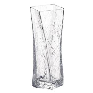 シンプルガラス花瓶　ひび割れスクリューS　サイズ：ｗ9.5×D9.5×H20cm｜psp-ho1