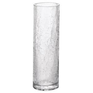 シンプルガラス花瓶　ヒビ割れ円柱型　サイズ：Φ6.5×H20cm　一輪挿し等に・・・｜psp-ho1