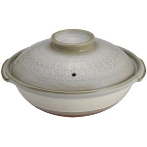 土鍋 日本製 送料無料 万古焼き 銀峯花三島土鍋 11号 1個 直火専用 6人