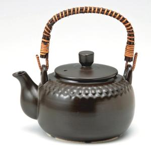長谷園 公式 直火土瓶 黒釉 850ml ガス火OK 直火OK 茶器 日本製 陶器