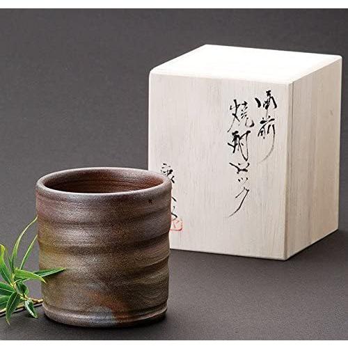 備前焼 岡田康次郎 桟切焼 焼酎カップ　約200ml