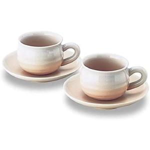 萩焼　椿秀窯　姫土　珈琲ペア　ペアコーヒーカップ＆ソーサー