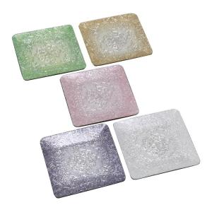 七宝焼 中角 梅ざかり 銘々皿5PCセット ピックフォーク付 117-08 : 虹