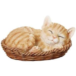 愛らしい猫の置物 眠り猫223 気持ちよさそうに眠るとっても