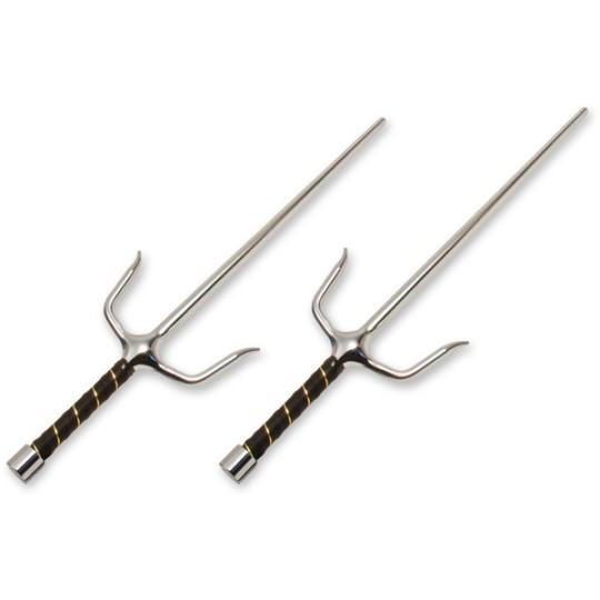 中国剣 釵(サイ) シルバー 54.5cm 2個セット [SI-0152]RD