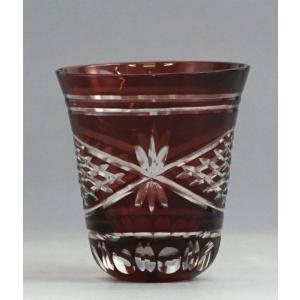 浪漫玻璃 切子グラス 薩摩浪漫 吟醸酒  レッド<ギフト　プレゼント　父の日　母の日　誕生日　お祝い...