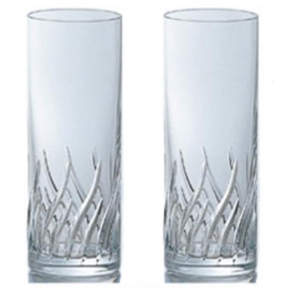 チェコ製 ボヘミアクリスタルカットペアグラス　約360ml コーリングラス/コリンズグラス/ベヘロフ...