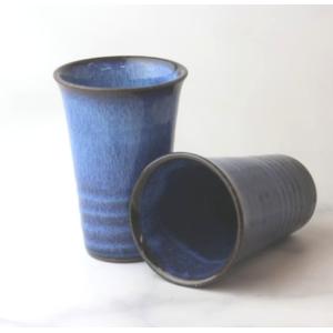 【萩焼】小鉢　山根清玩作　陶器　焼物　工芸品　食器 萩焼 山根清玩 青萩 ゆらぎ鉢 サイズ：21.5 × 7.2cm M54437500-841