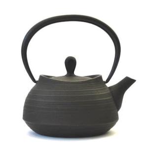 岩手県伝統工芸品 南部鉄器 内側漆加工鉄瓶 IH対応丸アラレ 約 0.8L