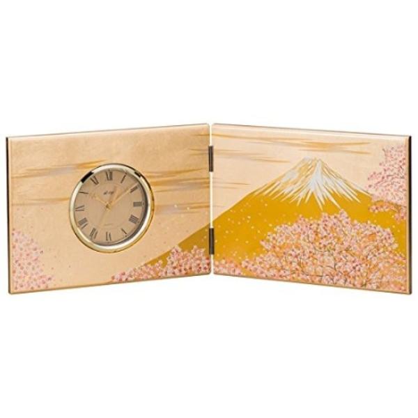 山中漆器　屏風時計 富士雅桜 大　MDF製　MIYABI 日本の伝統美 　9Ｗ-255