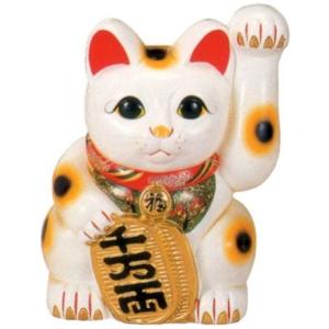 常滑焼 招き猫 美園 白手長小判猫 左手 13号 高さ 40 5cm 8e06