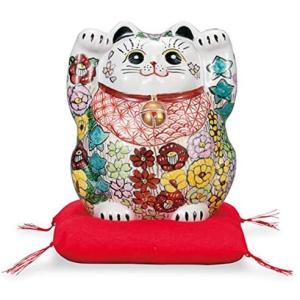 九谷焼 2.8号招き猫 金ブチ＜送料無料 置物 縁起物 招き猫 人気 ギフト