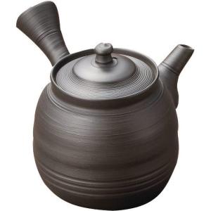 常滑焼 村越風月 陶茶こし急須 朱泥変富士に和歌彫 250ml 木箱入【受注