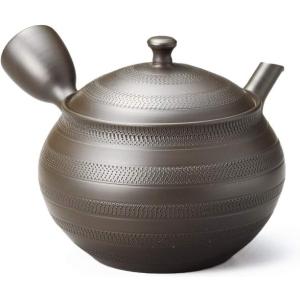 常滑焼急須 徳太 セラメッシュ 黒泥パラ吹き灰釉 約220ml : 虹八 kohya