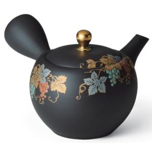 常滑焼 村越風月 本朱泥ロクロ目 木箱入り 急須160ml (陶茶こし)【受注