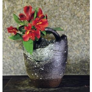 十六代 永楽善五郎 (即全) 造 交趾鶴首 花入 茶道具 花瓶 花器 : 古