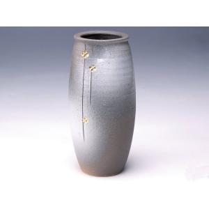備前焼 陶峰窯 桟切焼 三角耳付花瓶 径10.5×22.5cm : 虹八 kohya