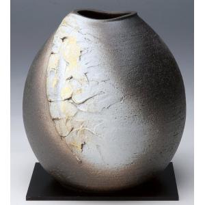 【未使用品】陶芸家　黒田光楽作　陶器製花瓶 約22cm 花器 花瓶 萬古焼 黒田光楽窯 S-12 : 小林陶芸 - 通販 - Yahoo