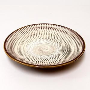 小鹿田焼（ontayaki) 飛び鉋 飛びカンナ 4.5寸皿 約Φ13.5cm : 虹八