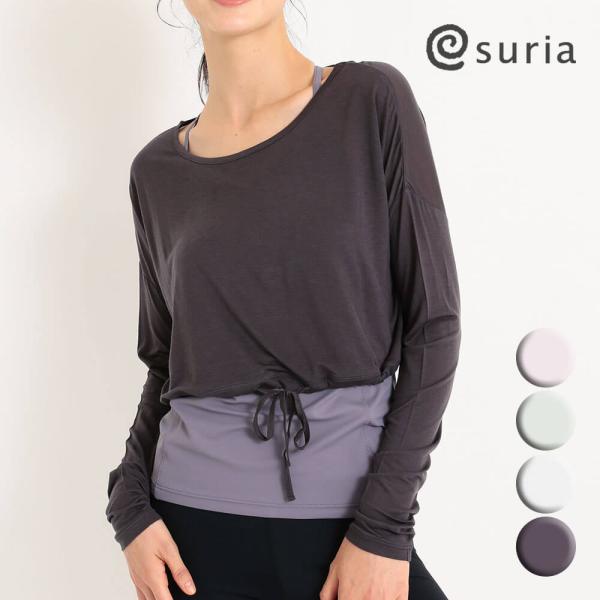 suria スリア シュシュトップ ヨガウェア トップス Tシャツ su-t267 ショート丈 レイ...