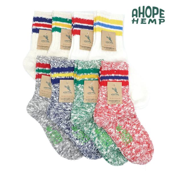 a hope hemp ソックス hsx100 ア ホープヘンプ おしゃれ かわいい ライン 靴下 ...