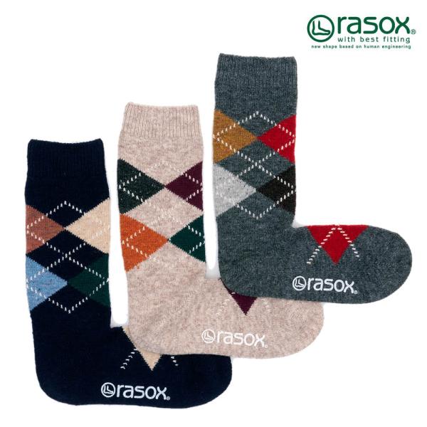 rasox 靴下 ラソックス アーガイル・ウール CA212CR03 クルー丈 rasox(ラソック...