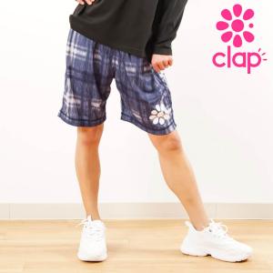 クラップ CLAP フィットネスウェア ハーフパンツ レディース DENIM CHECK デニム クラップ新作 クラップウェア クラップパンツ｜psps