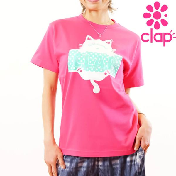 クラップ CLAP フィットネスウェア トップス レディース CLAP NYANKO Tee Tシャ...