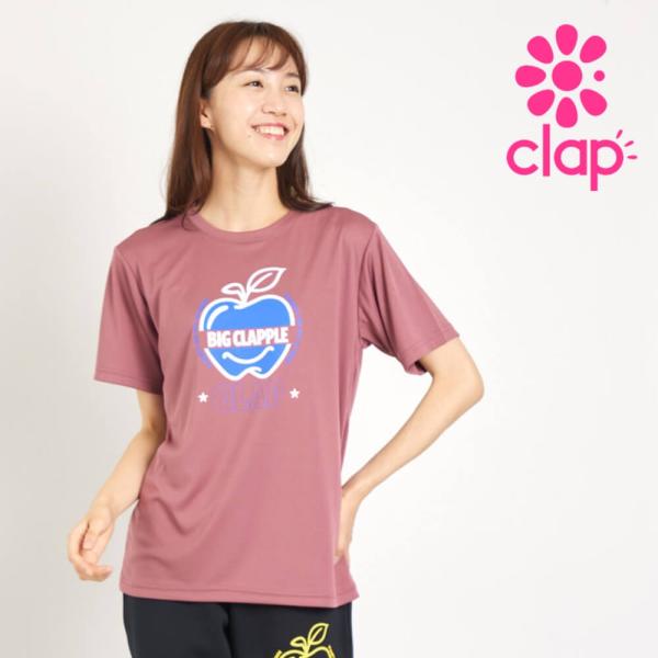 clapクラップ新作 フィットネス ウェア レディース トップス 半袖 tシャツ BIG CLAPP...