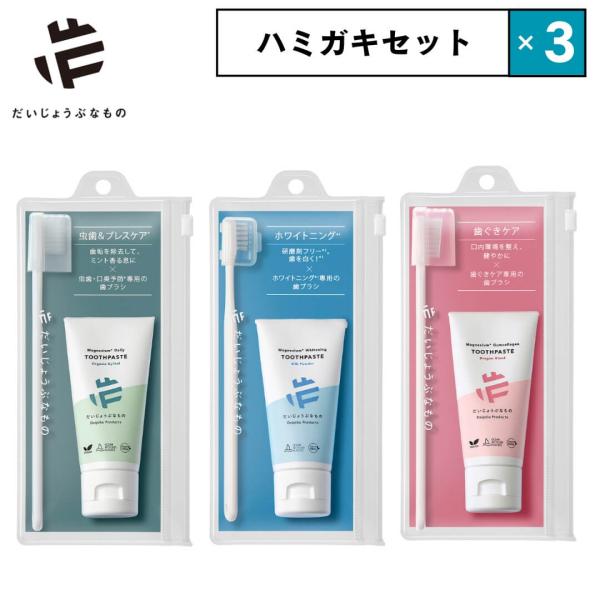 3点セット 歯ブラシ トラベルセット だいじょうぶなもの（旧メイドオブオーガニクス）｜携帯用 歯磨き...