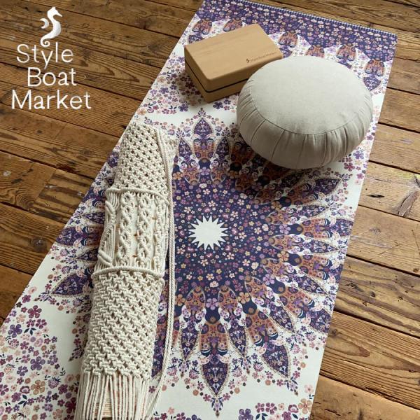 ヨガマット 3mm スタイルボートマーケット 173cm×61cm マンダラフラワー パープル  ヨ...