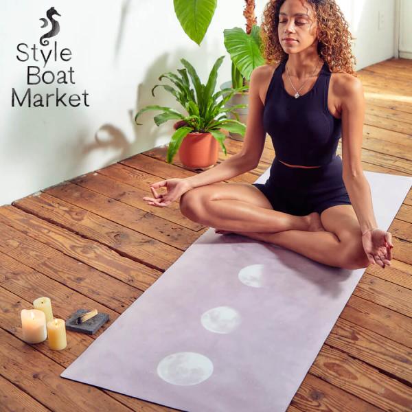 ヨガマット 3mm スタイルボートマーケット 173cm×61cm 月の満ち欠けヨガマット ピンク ...