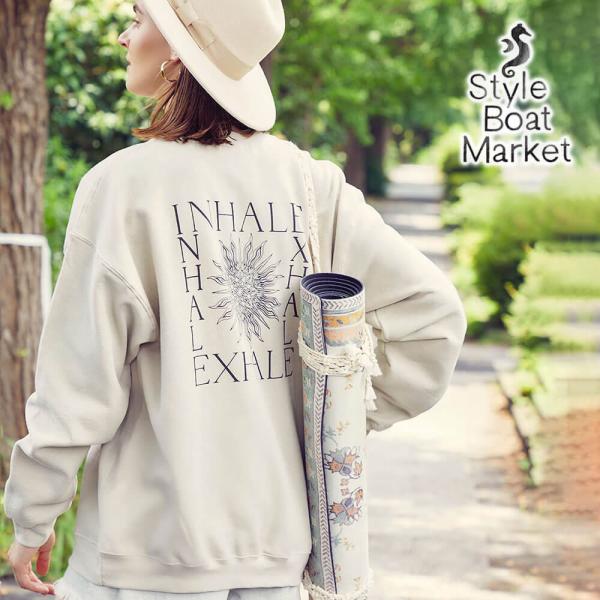 スタイルボートマーケット ヨガ ピラティス ウェア ヨガウェア トップス 長袖 バックプリント 裏起...