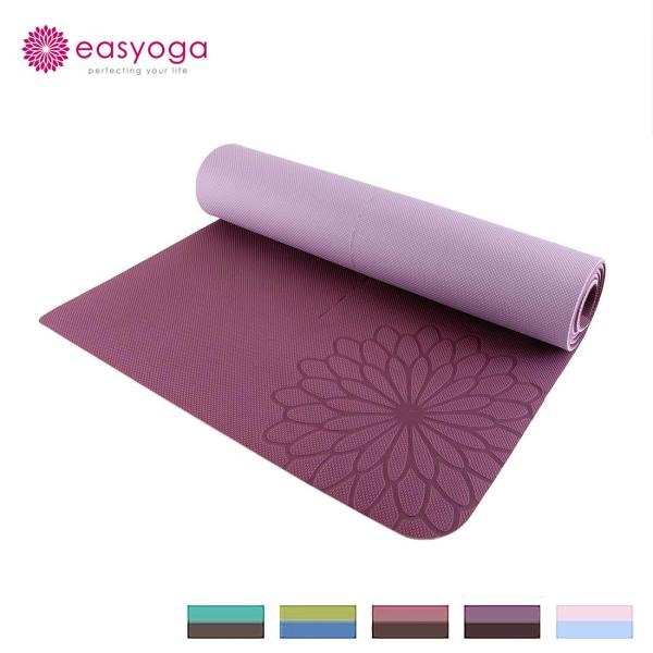 easyoga イージーヨガ ヨガマット 5mm tpe リバーシブル エコダブルフェイスヨガマット...