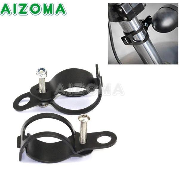 並行輸入品 バイクパーツ ターンシグナルライトブラケット インジケータランプホルダー27ミリメートル...