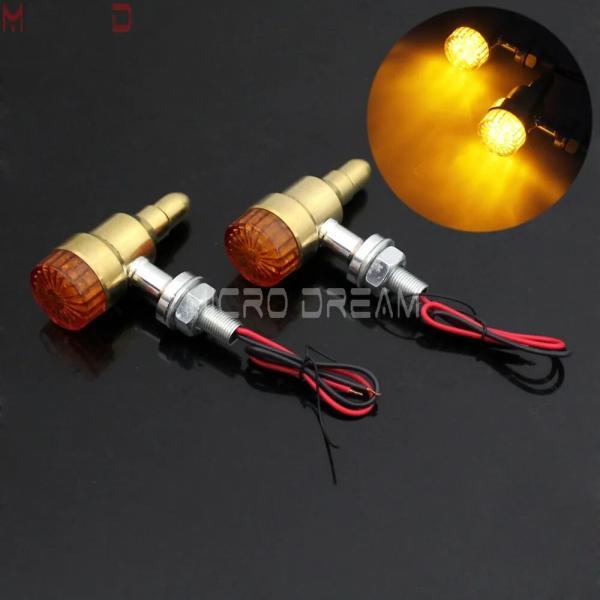 並行輸入品 真鍮ウィンカーライトバイク カスタムウインカーインジケータランプ E-MARK フラッシ...