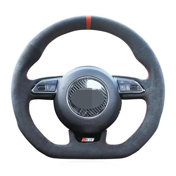 並行輸入品 アウディ ブラックスエードステアリングホイール S1 8X S3 8vスポーツバックS4...
