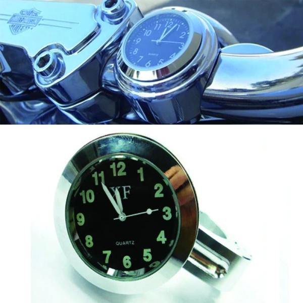 ハーレーアクセサリー アルミニウム黒時計 耐水性 ハンドルバー取り付け 時計 クォーツ時計