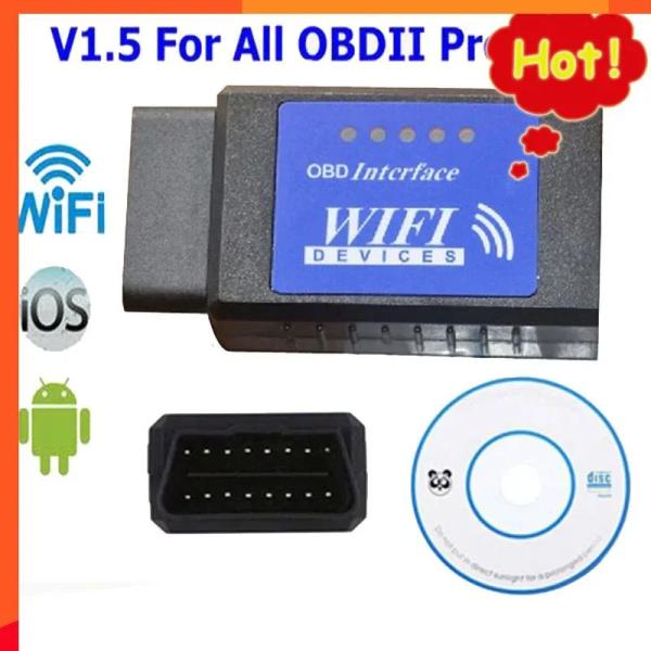 並行輸入品 青ラベルELM327 WIFIスキャナー自動OBD2診断ツールELM 327WI FI ...