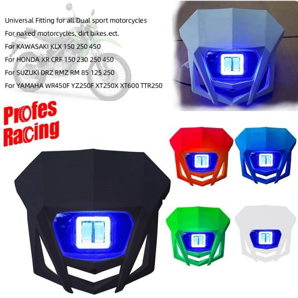 並行輸入品 汎用オフロードヘッドランプ LEDヘッドライト ホワイト CRF XR 450 ヤマハ ...