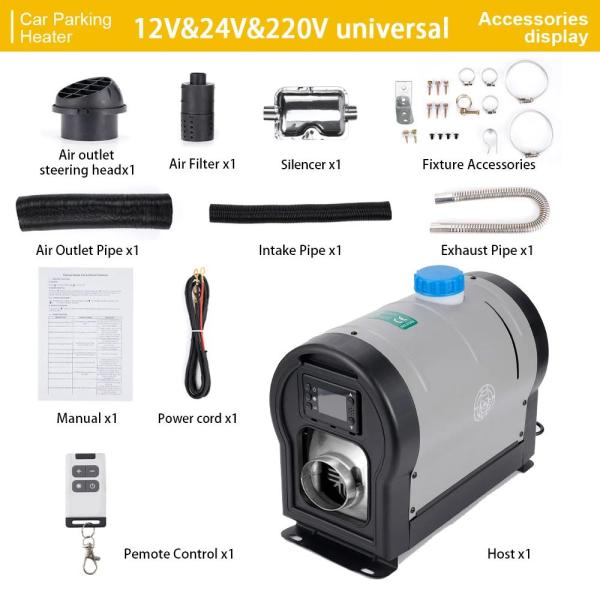 並行輸入品 灰色楕円形駐車場ヒーター 液晶スイッチ 車用 RVキャンピングカー 5?8KW ディーゼ...