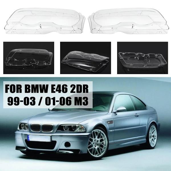 2ドアヘッドライト用クリアレンズカバー BMW 3シリーズ用クリアハウジング E46 2dr 199...