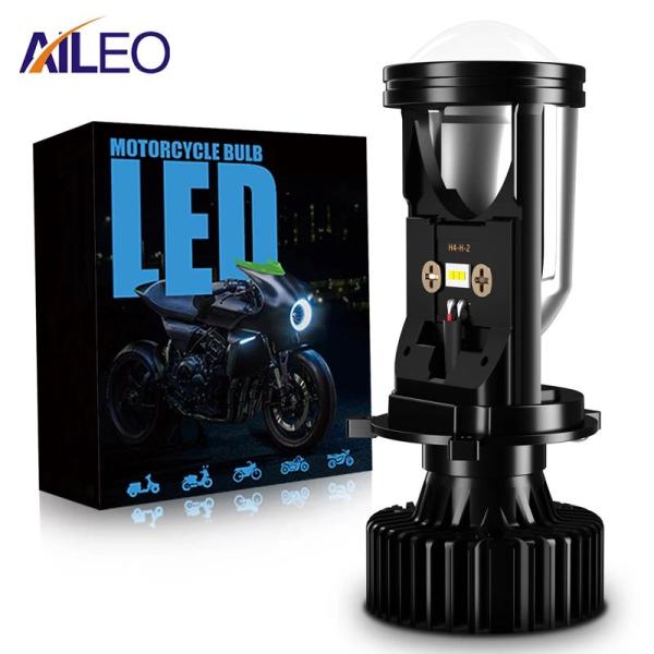 並行輸入品 AILEO-ミニLEDバイク ヘッドライト 4電球 白色 12V 6000K LHD/L...