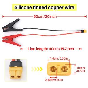 並行輸入品14AWG 50CM ワニ口クリップ...の詳細画像4
