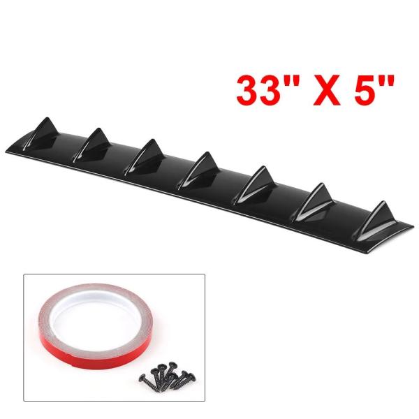 並行輸入品ABSプラスチック汎用ブラックリアバンパーリップシャーシディフューザースポイラー7フィンシ...