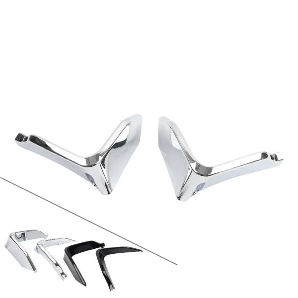 並行輸入品2X オートバイフェアリングエッジアンダートリムカバー ABS 光沢ブラック/クローム ホ...