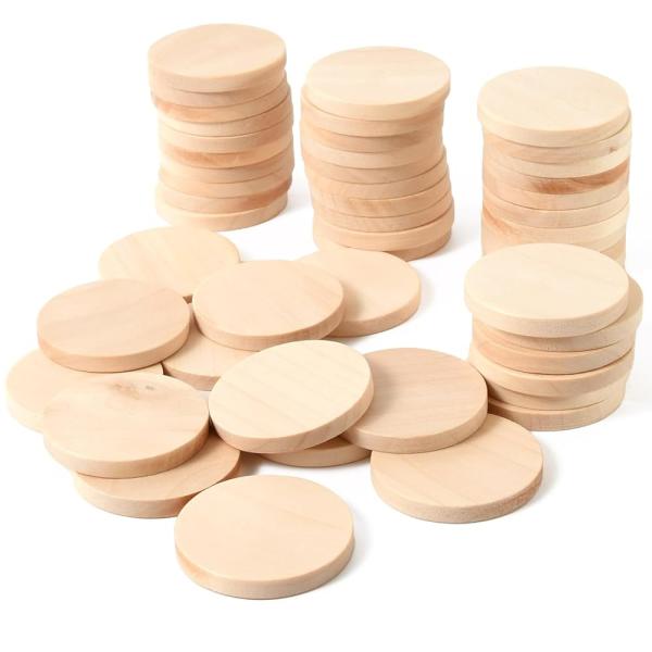 Pstyle. 木片 木製 スライス 木 チップ ディスク 輪切り 円 板 50個セット PST-0...