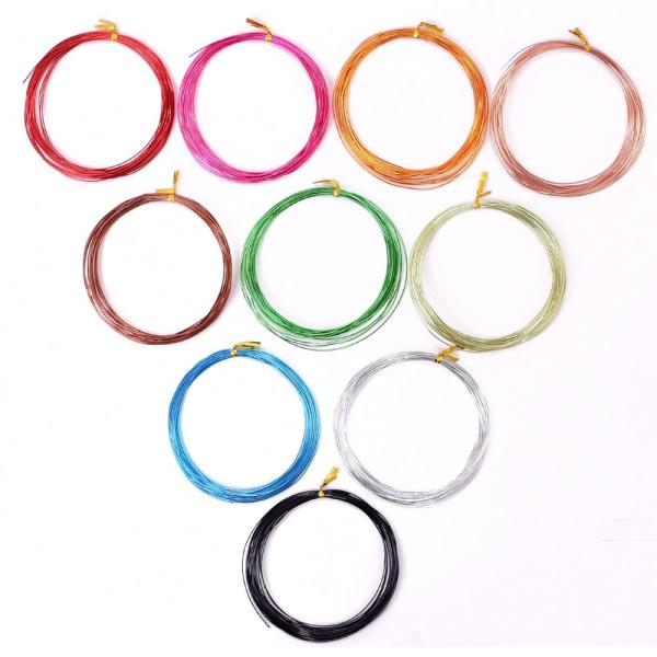 Pstyle. アルミ ワイヤー クラフト アート 手芸 太さ0.8mm 5m 10個セット PST...
