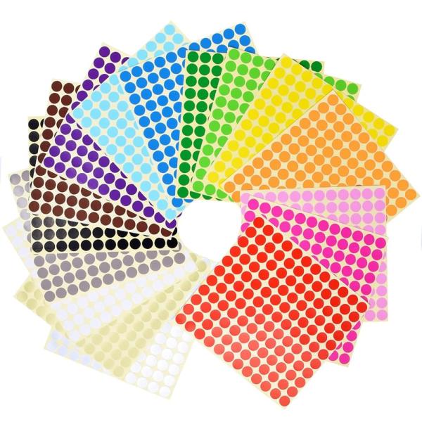 Pstyle. カラーシール 丸 丸型 ステッカー ラベル まる 16色セット PST-100