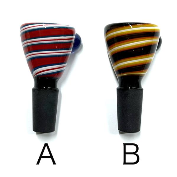 Glass on Glass Bowl - Spiral ガラスボング　水パイプ用　火皿 ／ 14m...